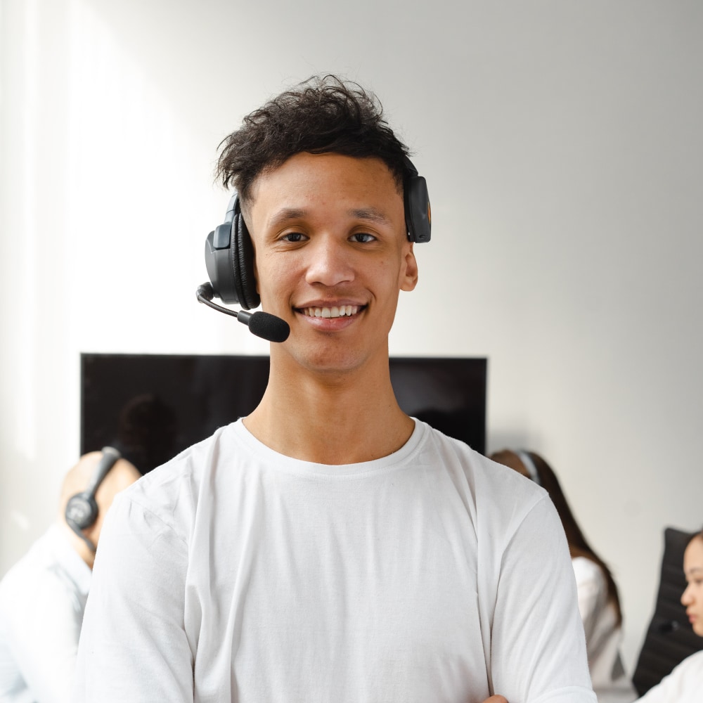 IT Support Smiling Wearing a Headset