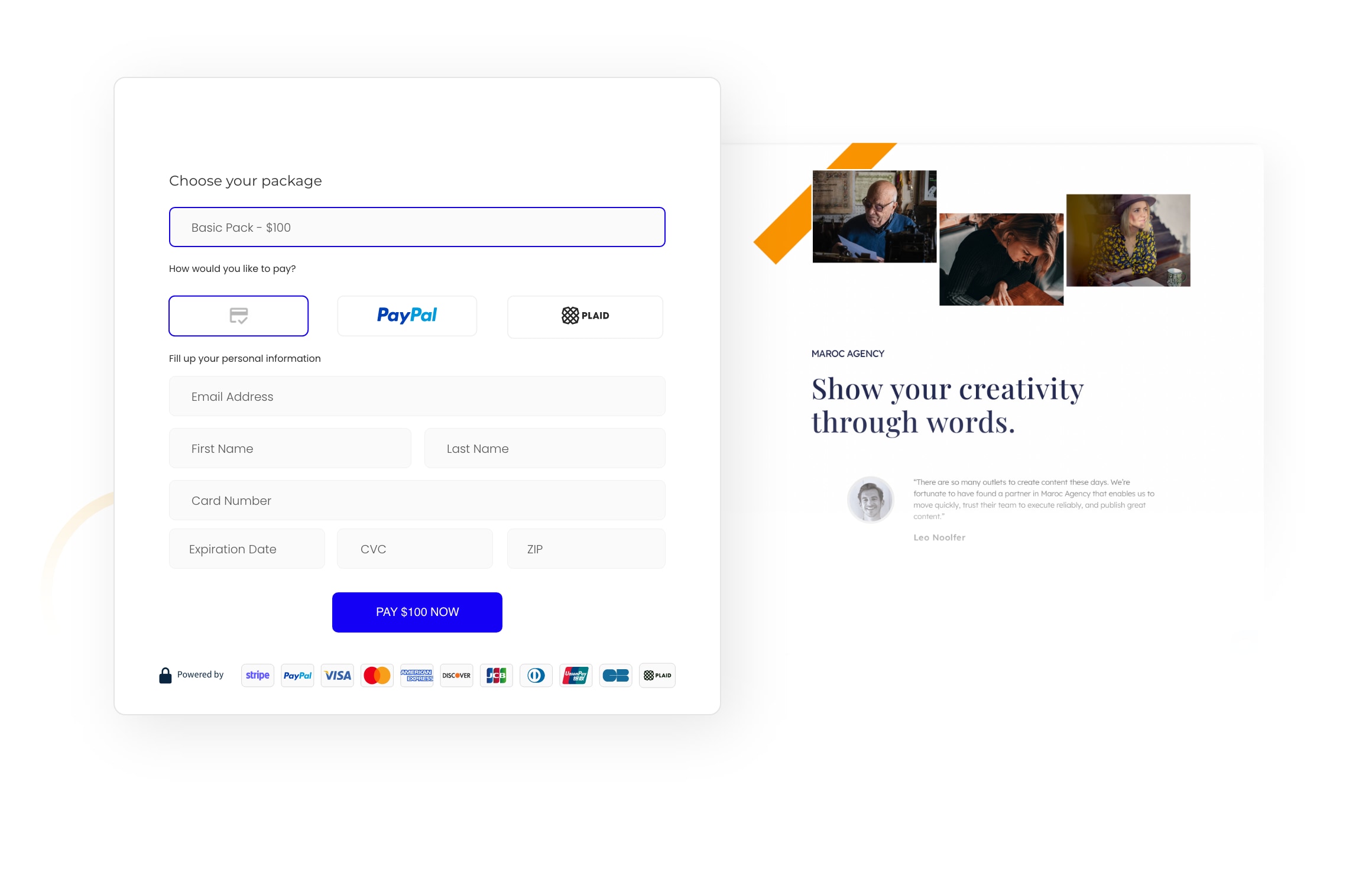 Brand Payment Form - Image Preview