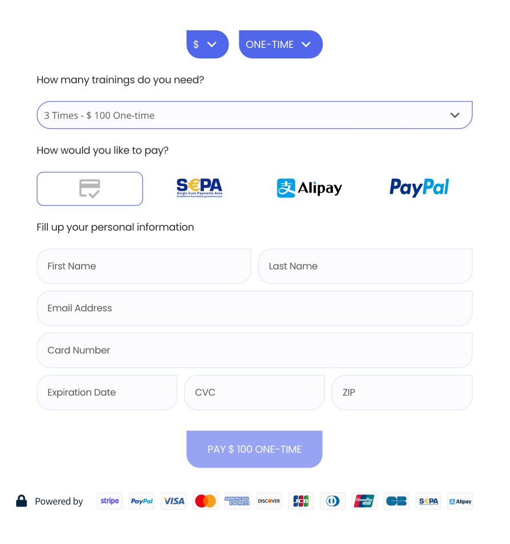 Payment Page WordPress Plugin Payment Form