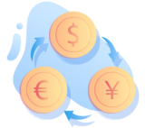 This Icon Represents Multi-Currency Checkout with Payment Page